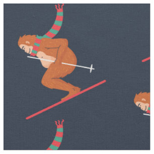 weihnachten sasquatch bigfoot yeti ski  stoff