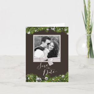 Weihnachten Save the Date mit Weihnachten-Grüntöne