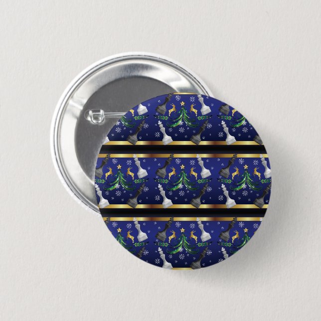 Weihnachten Schach Stücke - Schneeflocken Weihnach Button (Vorne & Hinten)