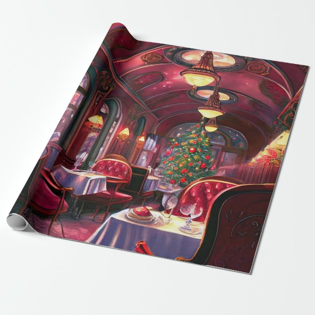 Weihnachten Schlafen Express Restaurant Geschenkpapier (Ungerollt)