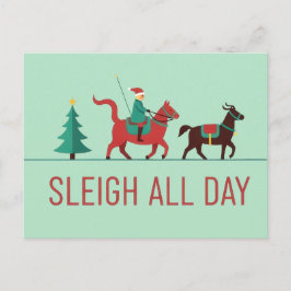 Weihnachten Schlitten All Day Postkarte