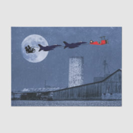Weihnachten, Schlitten, F-16 Jets und Rotes Flugze Seidenpapier