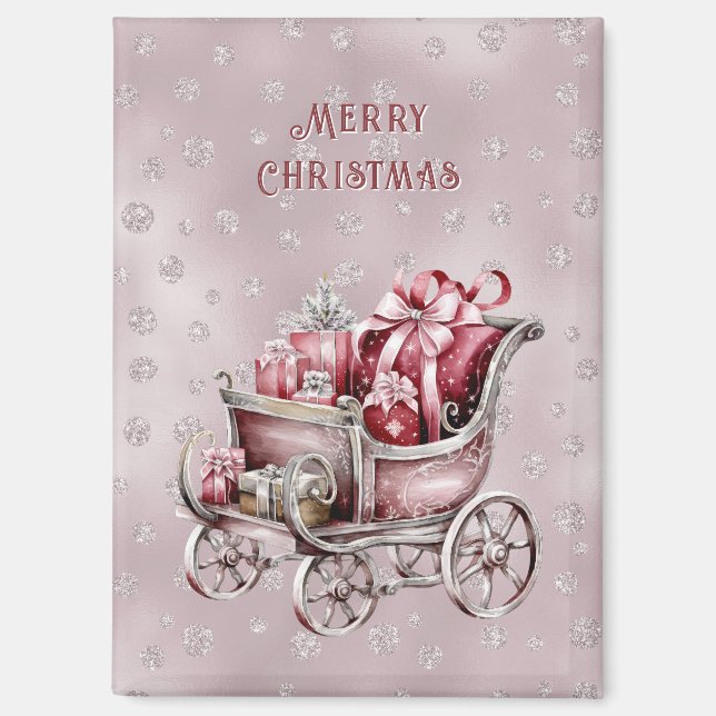 Weihnachten Schlitten mit Geschenken Holiday Magne Magnet (Vorderseite)