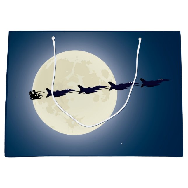 Weihnachten, Schlitten und F-16-Jets Militärweihna Große Geschenktüte (Vorderseite)