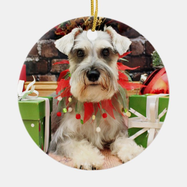 Weihnachten - Schnauzer - Abby Keramikornament (Vorne)