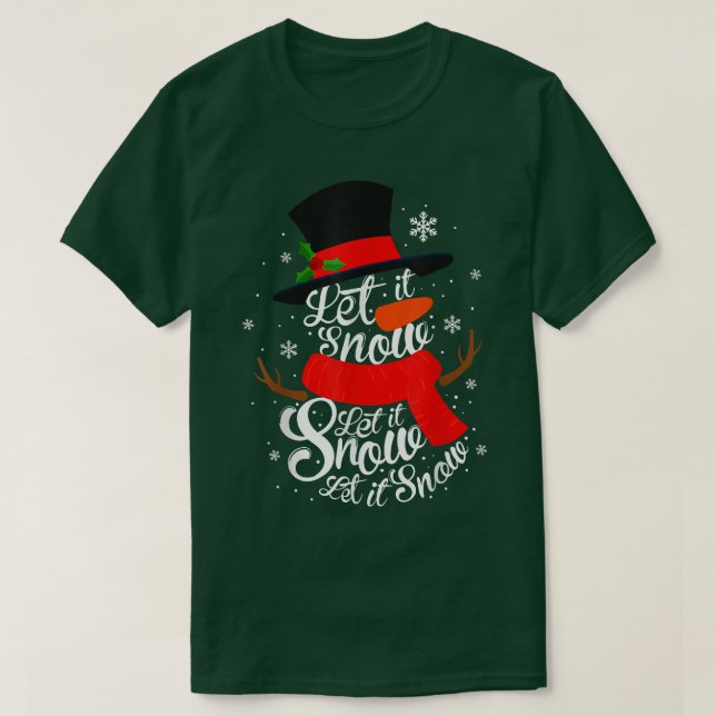 Weihnachten, Schnee, Schneemann, Winterschneemann T-Shirt (Design vorne)
