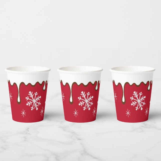 Weihnachten Schneeflocken Party trinken Kaffee Cup Pappbecher (Multi)