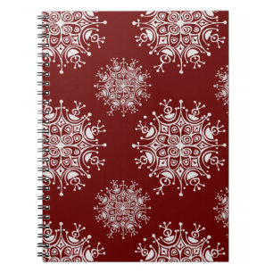 Weihnachten Schneeflocken Rotes Blizzard Muster Notizblock