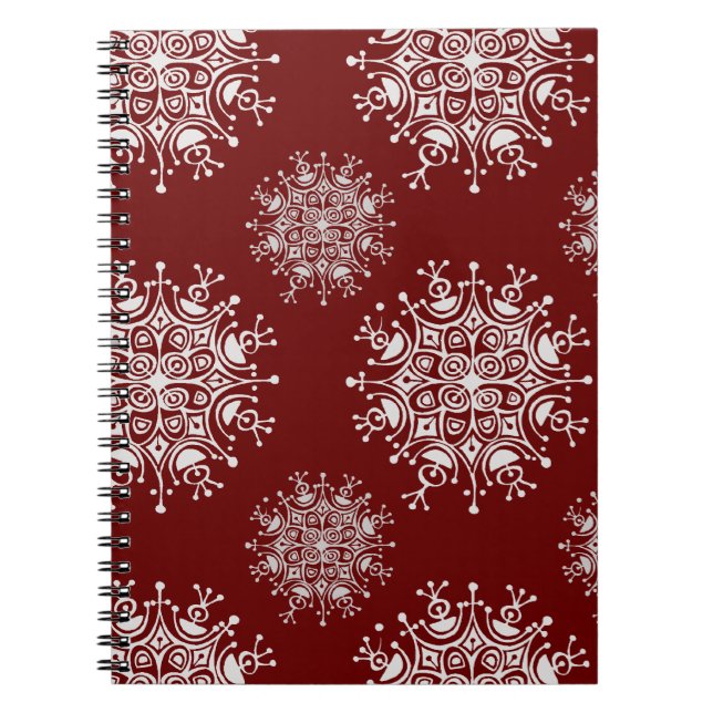 Weihnachten Schneeflocken Rotes Blizzard Muster Notizblock (Vorderseite)
