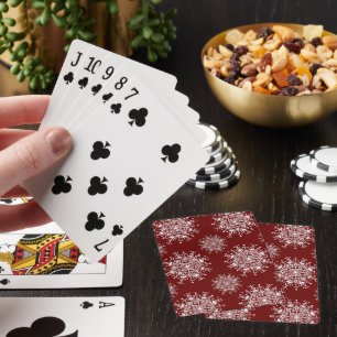 Weihnachten Schneeflocken Rotes Blizzard Muster Spielkarten