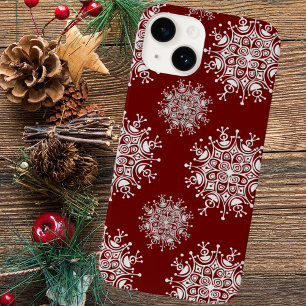 Weihnachten Schneeflocken Rotes Blizzard Muster title_seo2