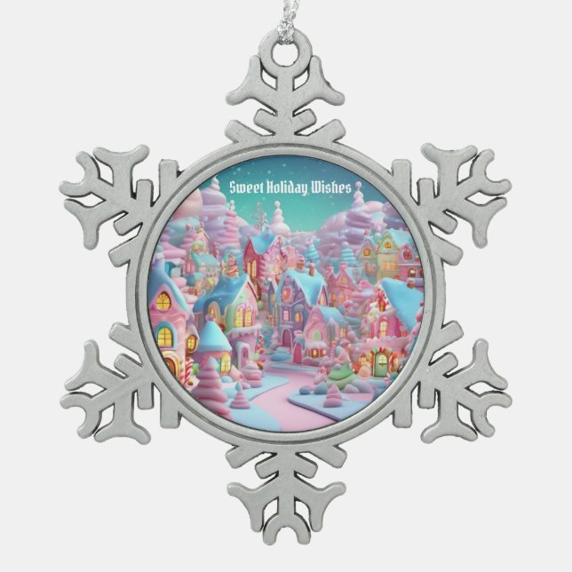 Weihnachten Schneeflocken Zinn-Ornament (Vorderseite)