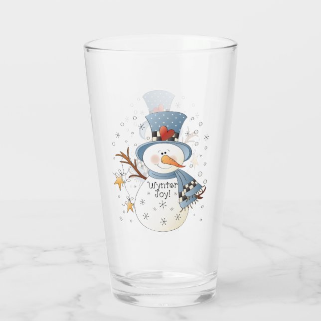Weihnachten Schneemann Glas (Rückseite)