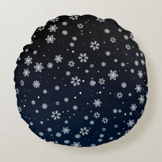 Weihnachten : Schneepattern Rundes Kissen