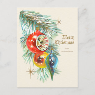 Weihnachten Schöne antike Baubles CC1246 Postkarte