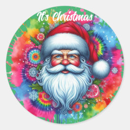 Weihnachten Schöner Weihnachtsmann4 Runder Aufkleber