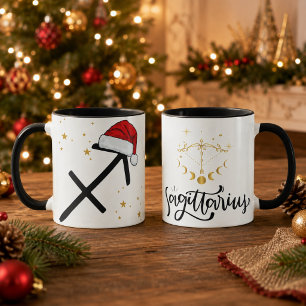 Weihnachten Schütze Zodiac Santa Hut Tasse