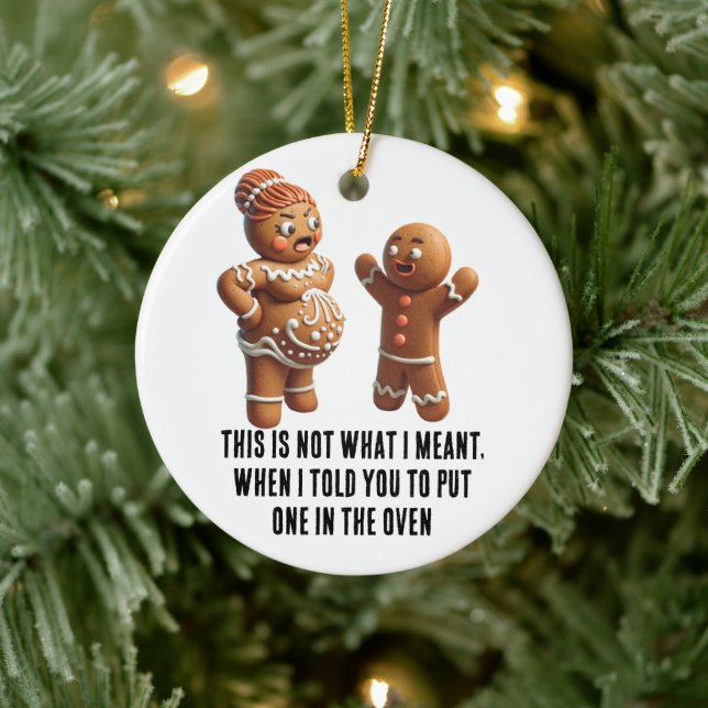 Weihnachten: Schwangere Lebkuchen Keramik Ornament (Baum)