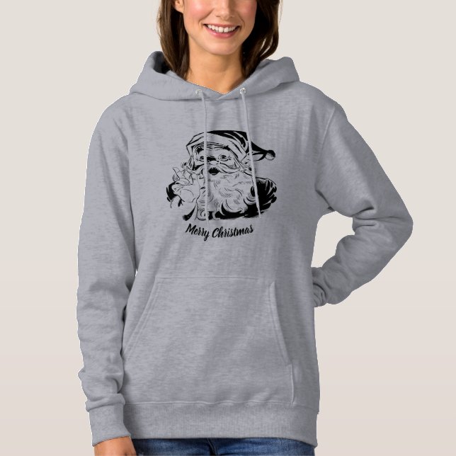Weihnachten Schwarz Elegante Weihnachten Hoodie (Vorderseite)