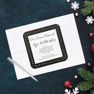 Weihnachten Schwarz und Gold Address Stickers