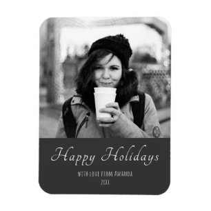 Weihnachten Schwarz-Weiß Individuelles Foto zum Fe Magnet
