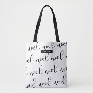 Weihnachten Schwarz-Weiß-Weihnachtsschrift mit N Tasche