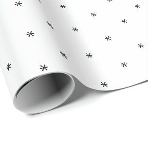 Weihnachten Schwarz-weiße Schneeflocken niedlich  Geschenkpapier