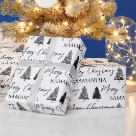 Weihnachten Schwarz-weißen Weihnachten Rustikaler  Geschenkpapier