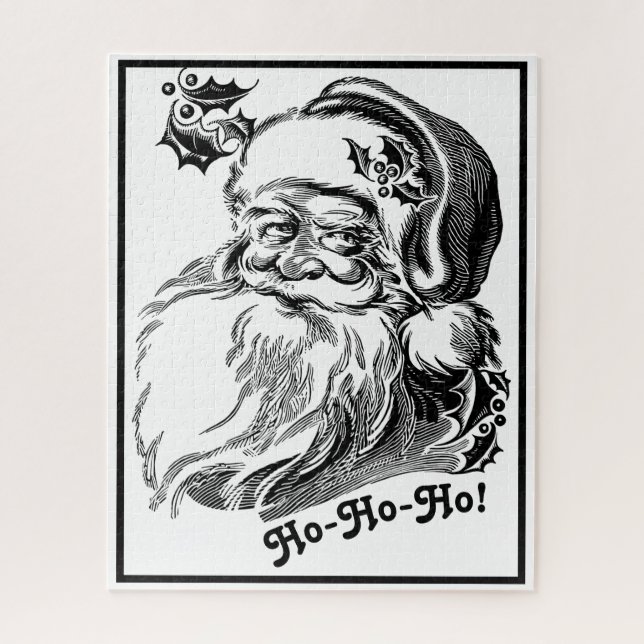 Weihnachten Schwarz-weißer Weihnachtsmann (Vertikal)
