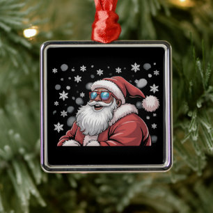 Weihnachten Schwarzer Afroamerikanischer Santa Xma Ornament Aus Metall