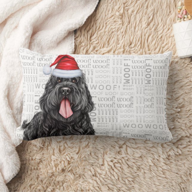 Weihnachten Schwarzer Russischer Terrier Dog Holid Lendenkissen (Decke)