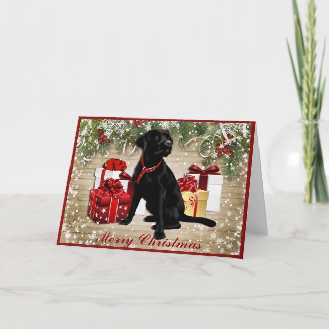 WEIHNACHTEN SCHWARZES LABRADOR (Vorderseite)