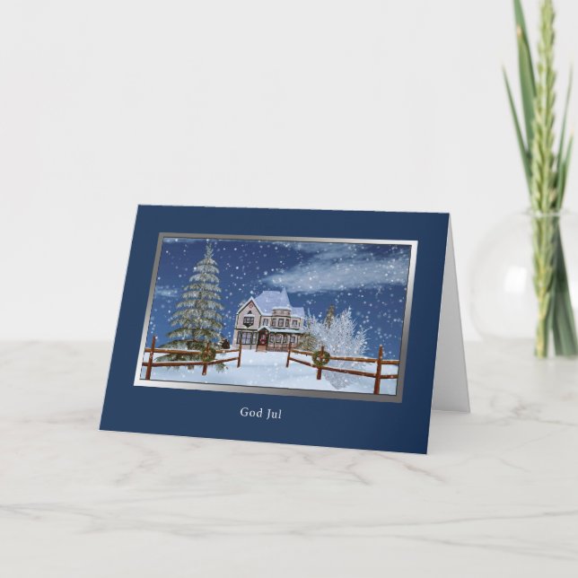Weihnachten, Schwedisch, Jul Feiertagskarte (Vorderseite)