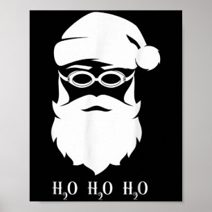 Weihnachten schwimmen Weihnachtsmann H20 Schwimmer Poster