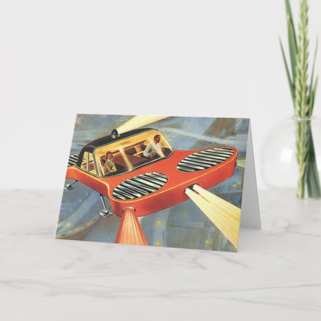 Weihnachten, Science Fiction Futuristci Auto Feiertagskarte (Vorderseite)