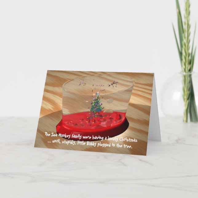 Weihnachten: Seeaffe-Schocker Feiertagskarte (Vorderseite)