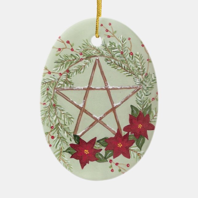 Weihnachten-Segen Keramik Ornament (Vorne)