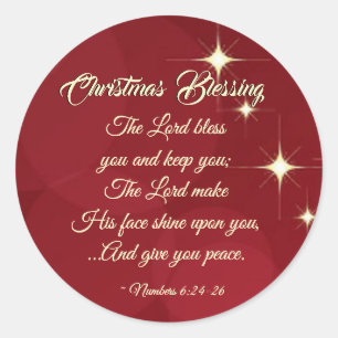 Weihnachten Segen Lord segne Sie Zahlen 6:24-26 Runder Aufkleber