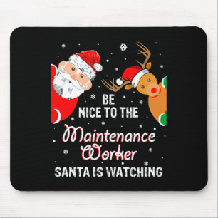 Weihnachten sei nett zum Hausmeister Weihnachtsman Mousepad