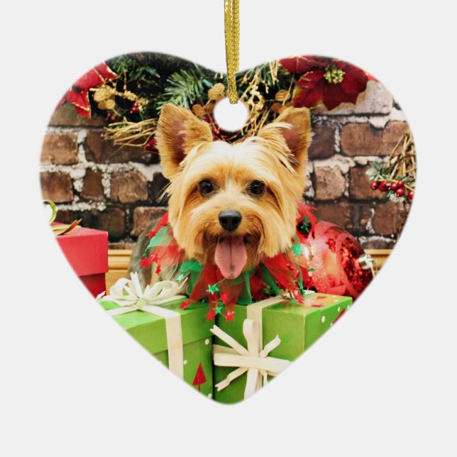 Weihnachten - seidiges Terrier - Haley Keramikornament (Vorne)