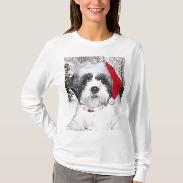 Weihnachten Shih Tzu T-Shirt (Vorderseite)