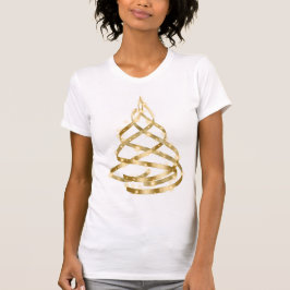 Weihnachten Shiny Golden Ribbon Tree Sparkle T-Shirt