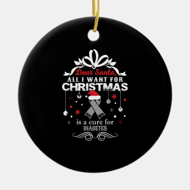 Weihnachten - Shirt zur Sensibilisierung für Diabe Keramik Ornament (Vorne)