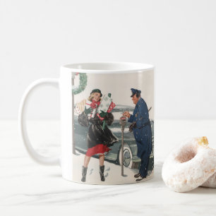 Weihnachten, Shopping präsentiert Polizisten Kaffeetasse