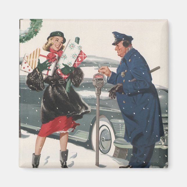 Weihnachten, Shopping präsentiert Polizisten Magnet (Vorne)