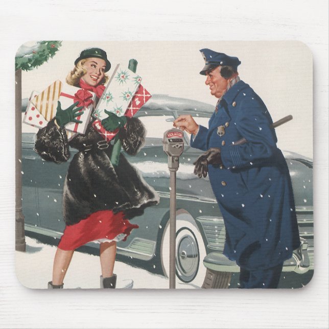 Weihnachten, Shopping präsentiert Polizisten Mousepad (Vorne)
