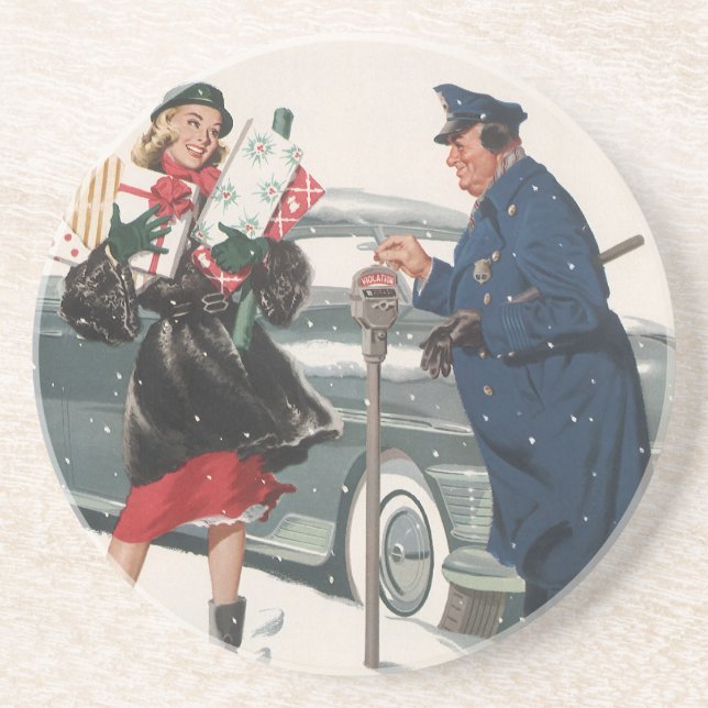Weihnachten, Shopping präsentiert Polizisten Untersetzer (Vorne)