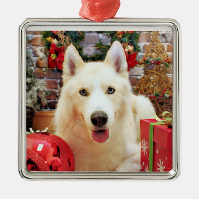 Weihnachten - sibirischer Husky - Teagarden Ornament Aus Metall (Vorne)