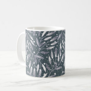 Weihnachten, Silberzweige, weiß, Schneeflocken, Wi Kaffeetasse