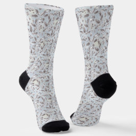 Weihnachten, Silberzweige, weiß, Schneeflocken, Wi Socken